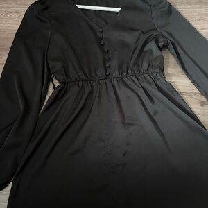 Elegant Black Long Sleeve Dress